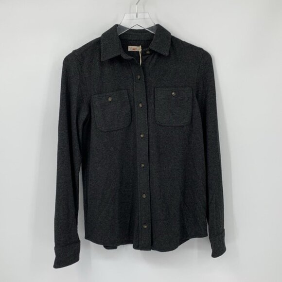 Faherty Legend Sweater shirt heathered black twill gray knit cozy stretch new XS - Picture 2 of 5